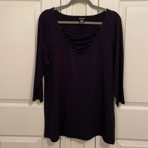 Torrid Black Lace Up Top
